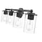 Z-Lite Thayer Vanity, 4-Light, 30.75 In.W x 5.75 In.L x 8.75 In.H, Matte Black/Clear 742-4V-MB - alternate 8